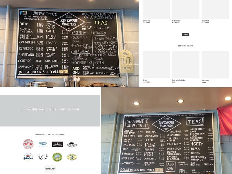 Rev Coffee Menu