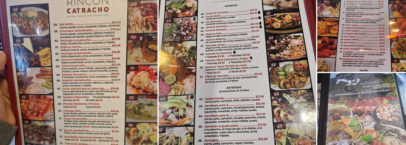 Rincon Catracho Menu