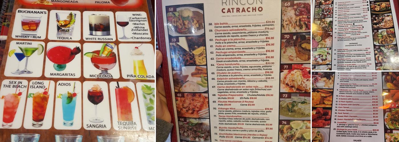 Rincon Catracho Menu
