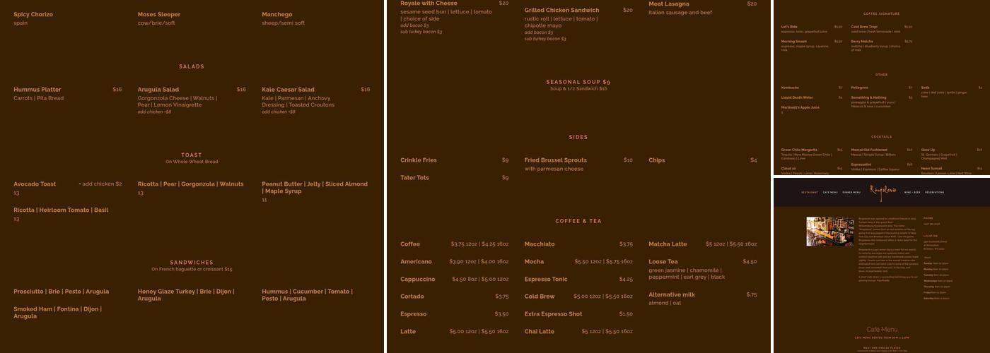Ringolevio Menu