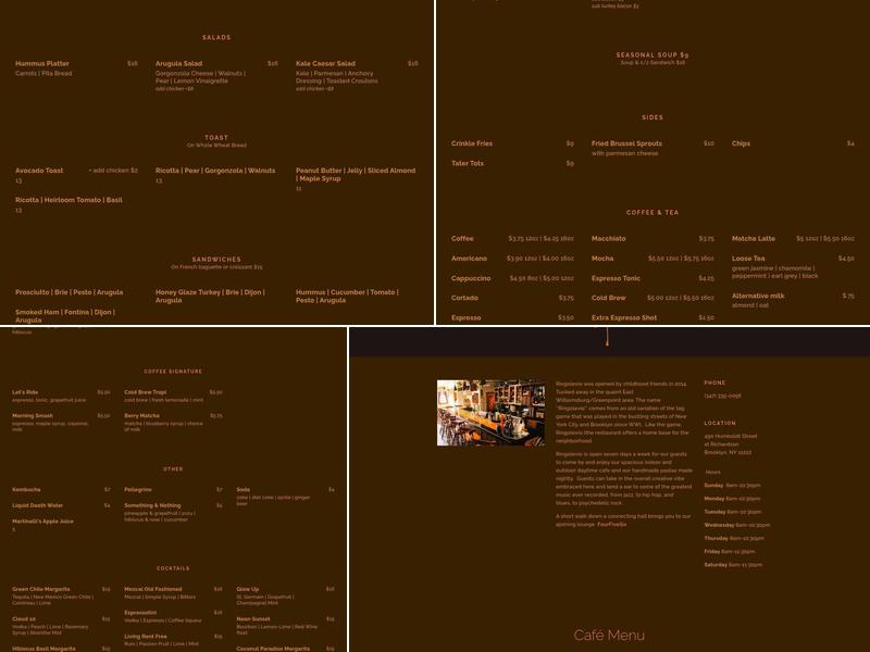 Ringolevio Menu