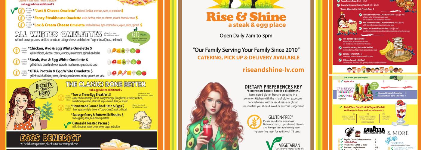 Rise & Shine A Steak And Egg Place Menu