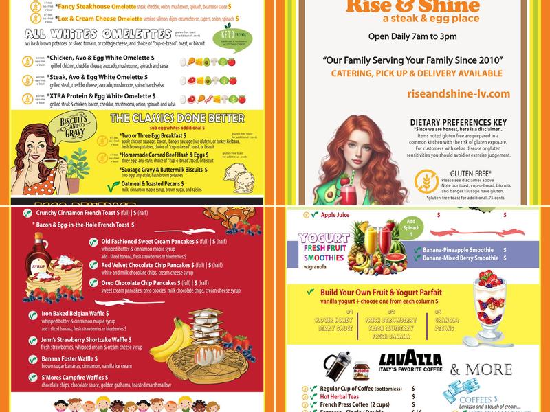 Rise & Shine A Steak And Egg Place Menu