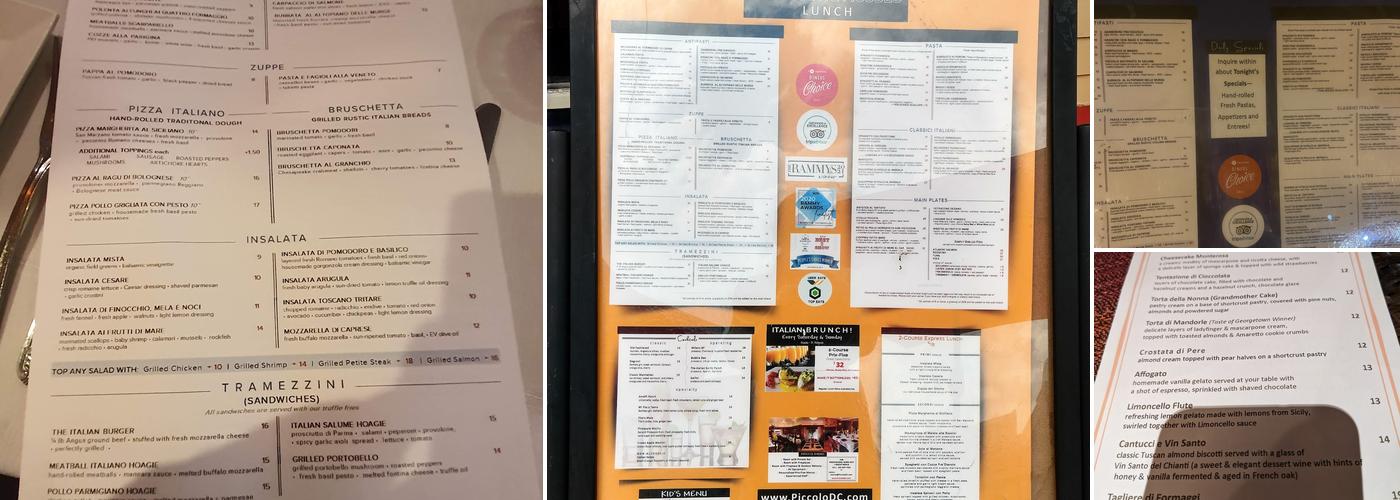 Ristorante Piccolo Menu