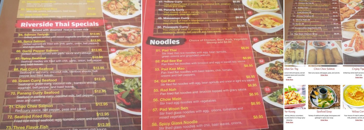 Riverside Thai Kitchen Menu