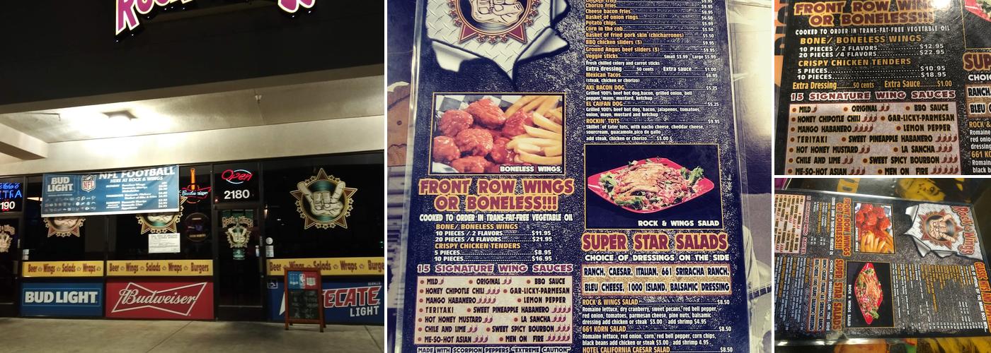 Rock & Wings Menu