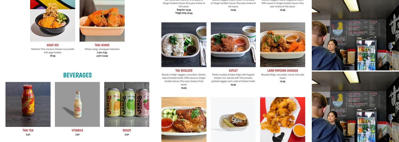 Rooster & Rice Menu