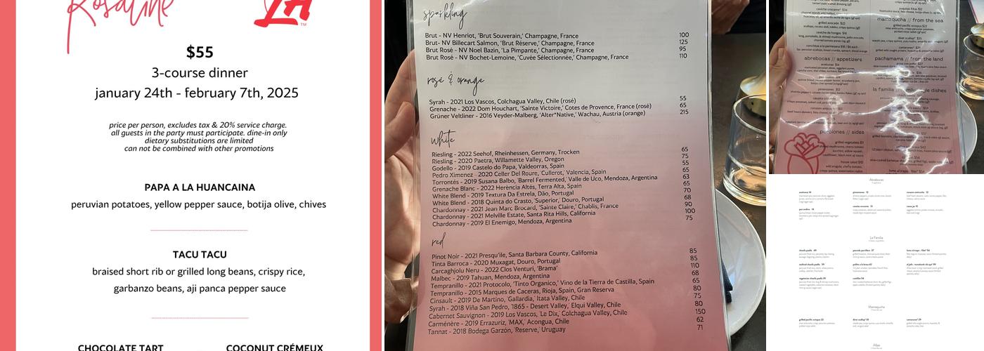 Rosaline Menu