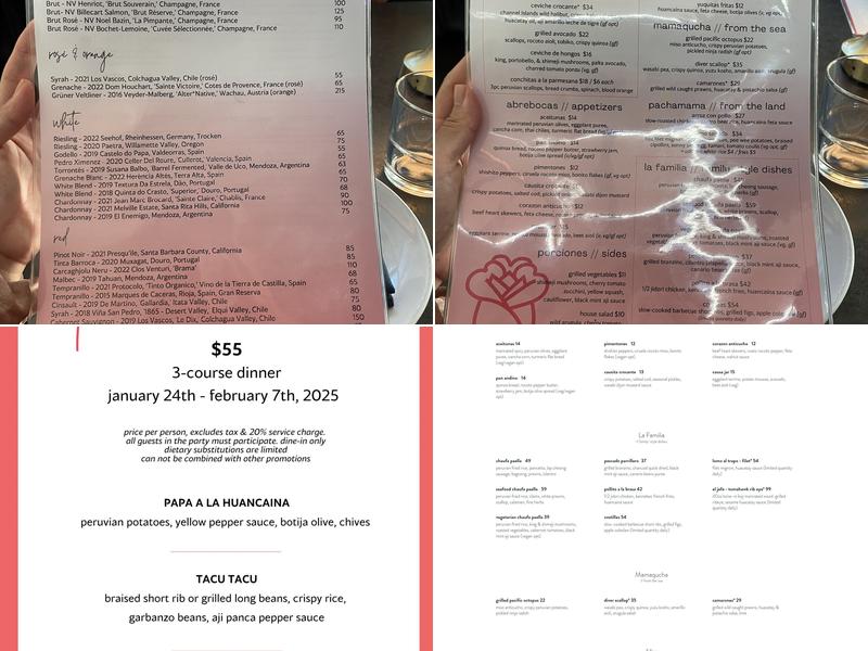 Rosaline Menu