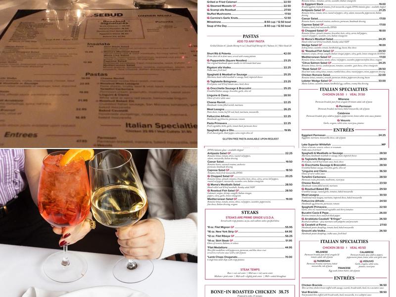 Rosebud on Rush Menu