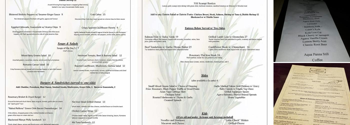 Rosemary Menu