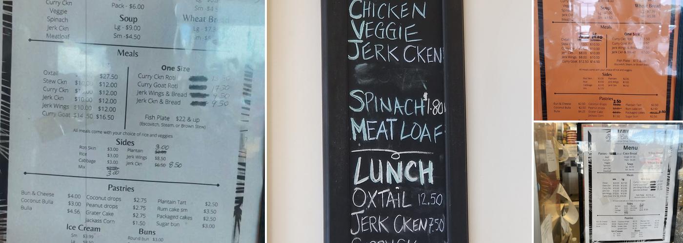 Royal Caribbean Bakery Menu