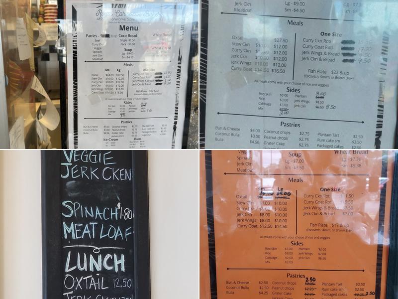 Royal Caribbean Bakery Menu