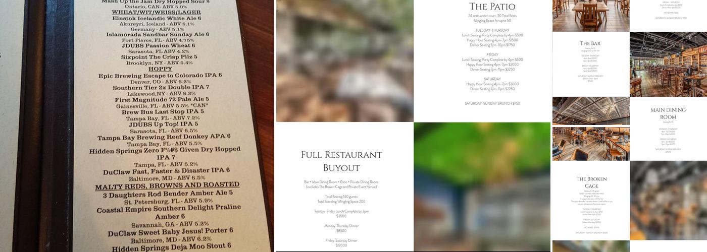 RusTeak Thornton Park Menu