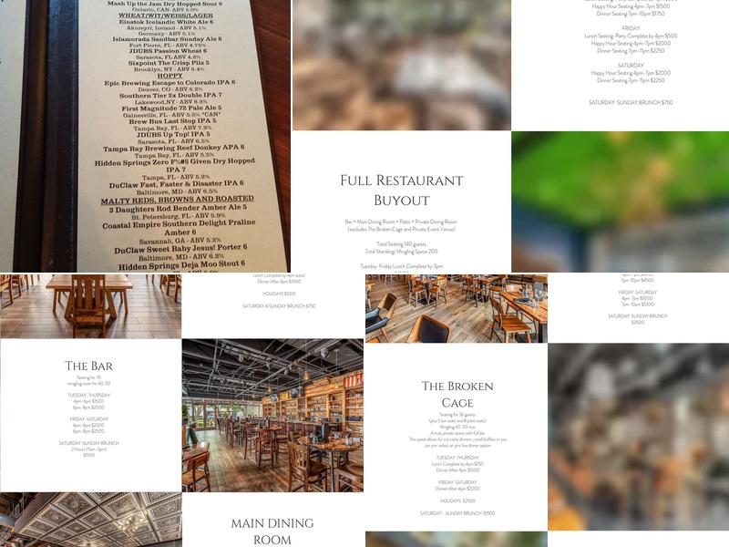 RusTeak Thornton Park Menu