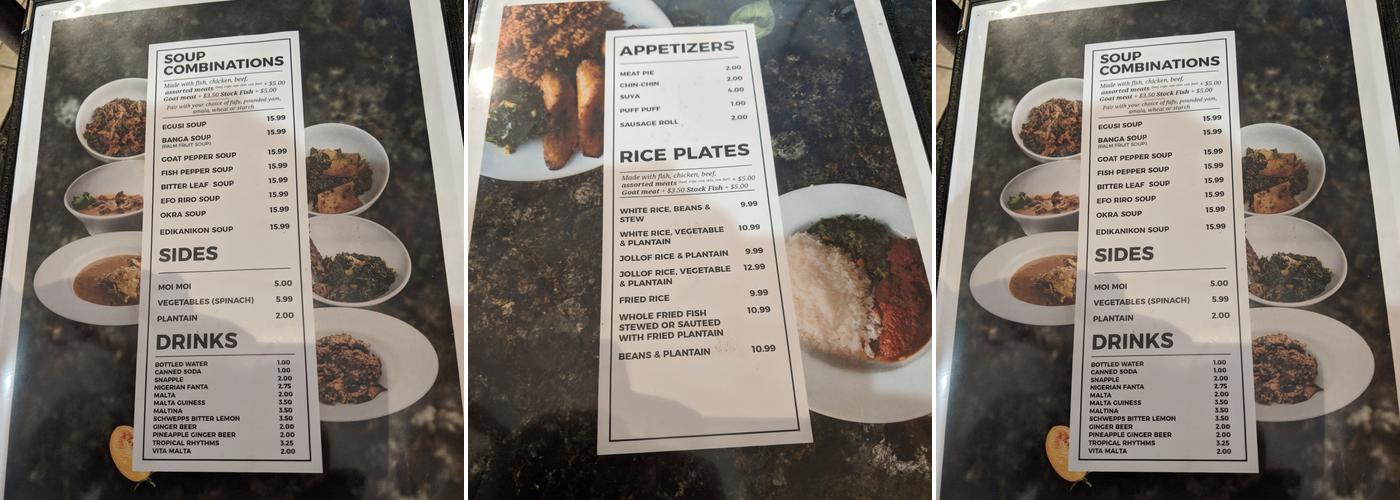 Ruth's Buka Menu
