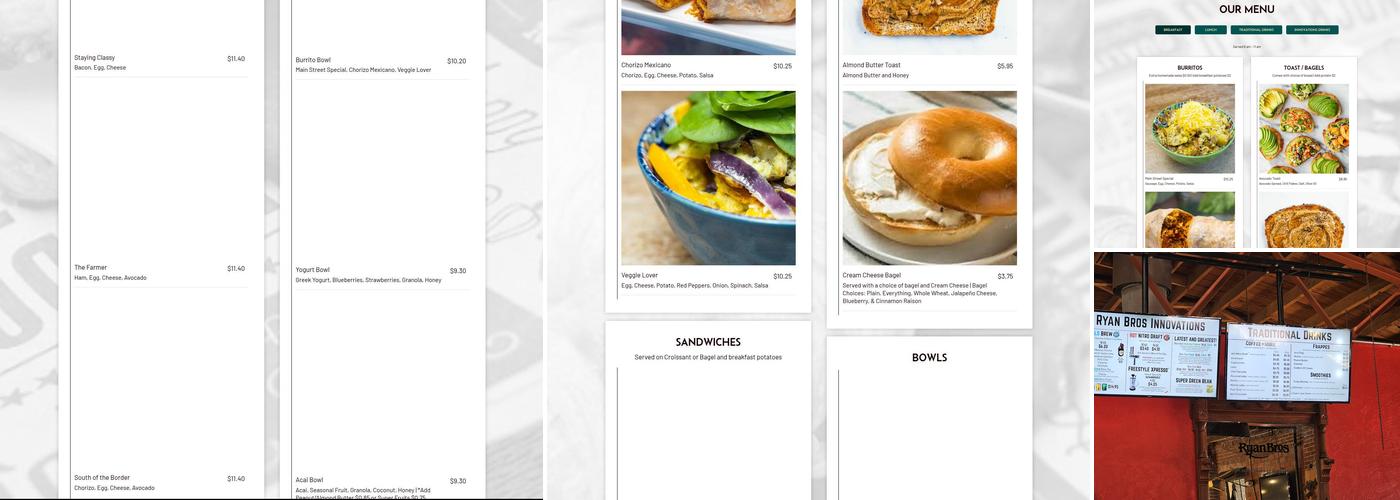 Ryan Bros Coffee Menu