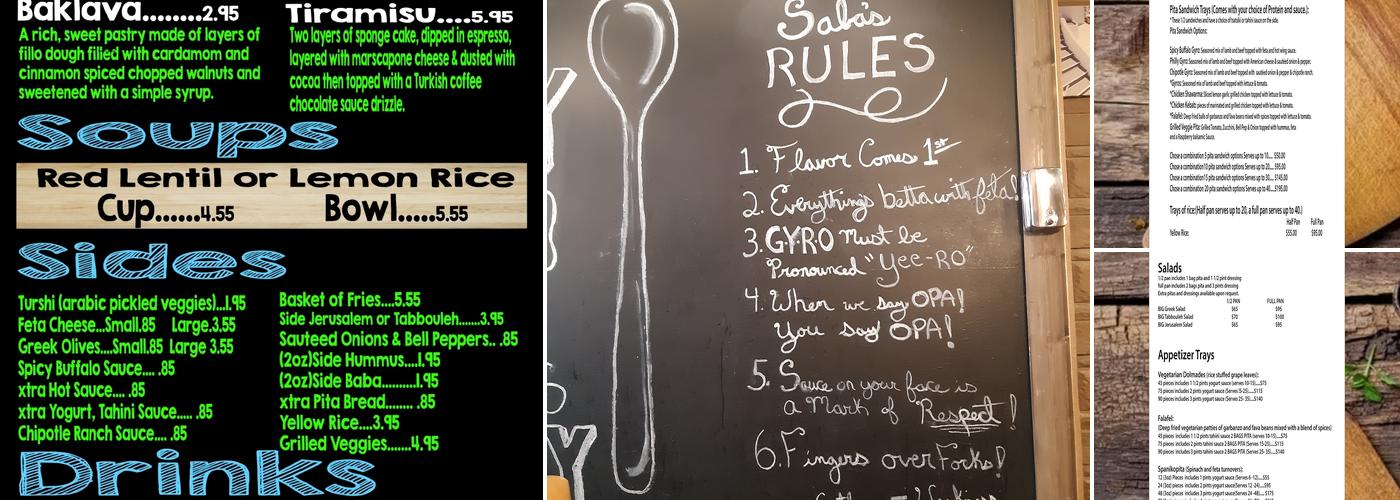 Saba's Mediterranean Kitchen Menu