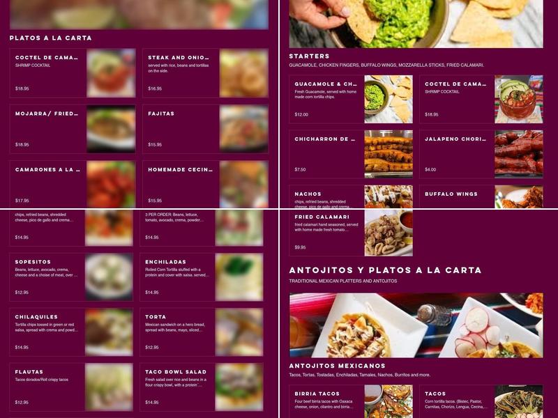 Sabor A Veracruz Menu