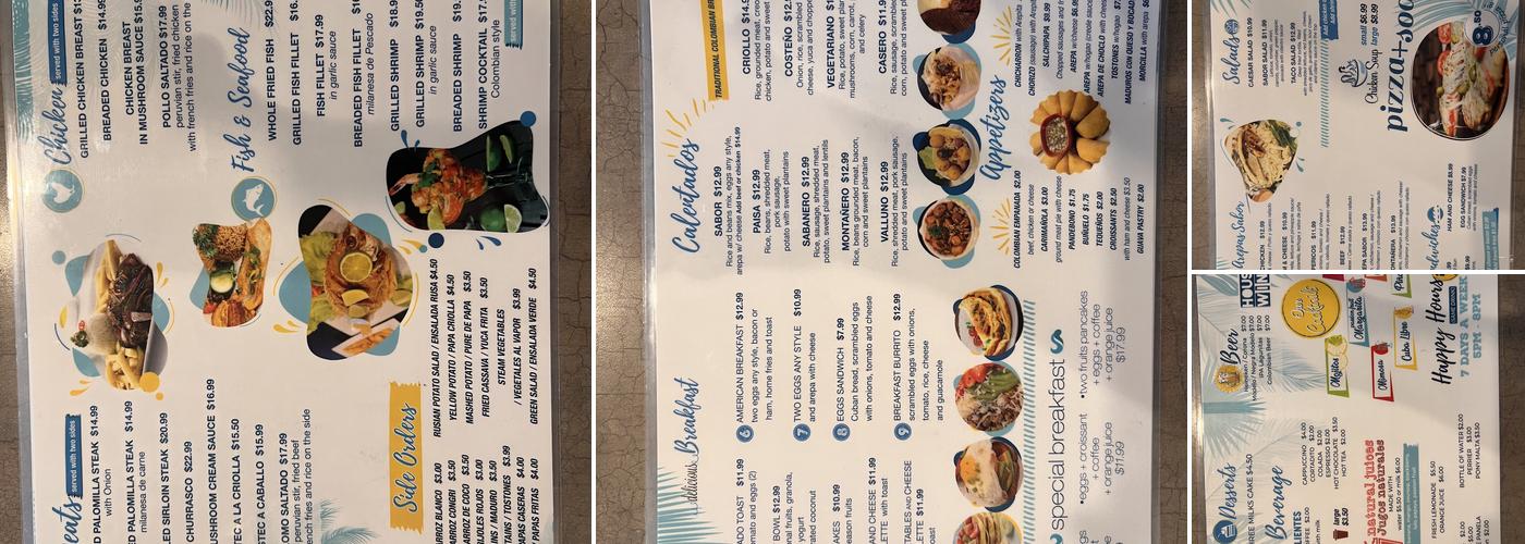 Sabor Playa Menu