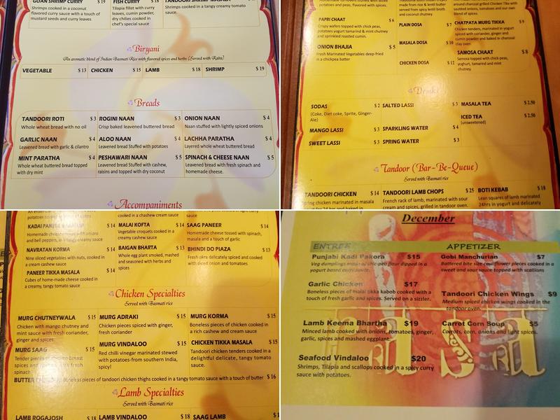 Saffron Indian Kitchen Menu