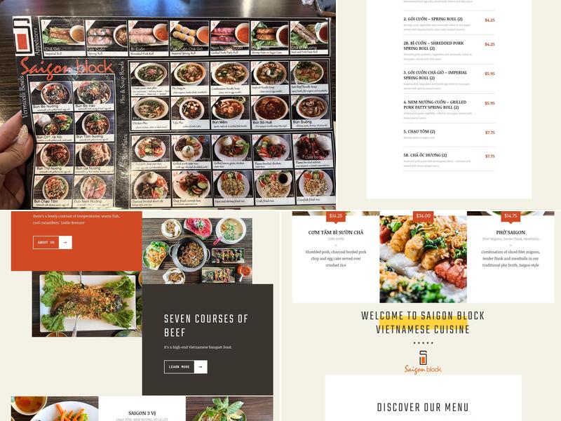 Saigon Block Menu