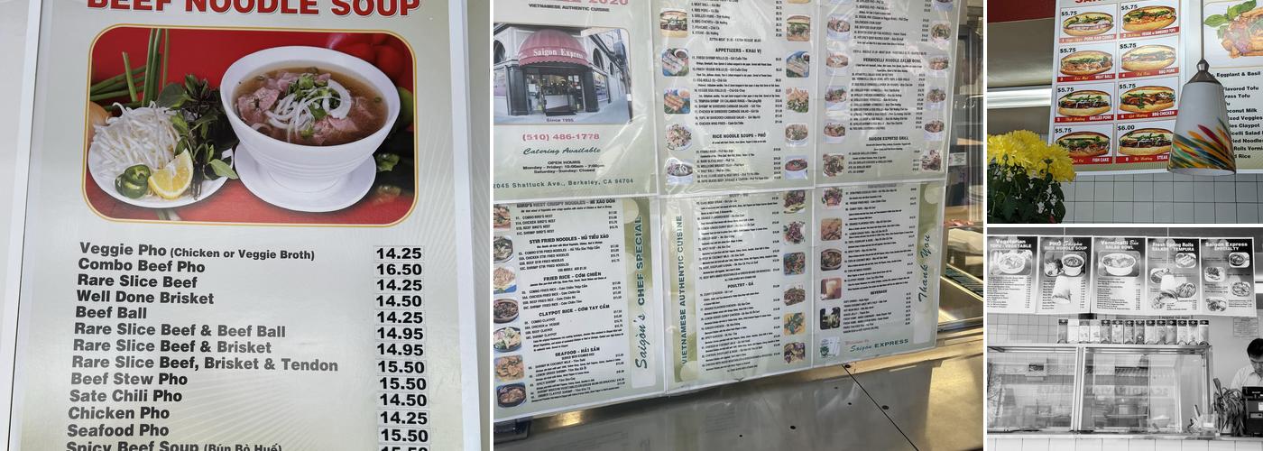 Saigon Express Menu