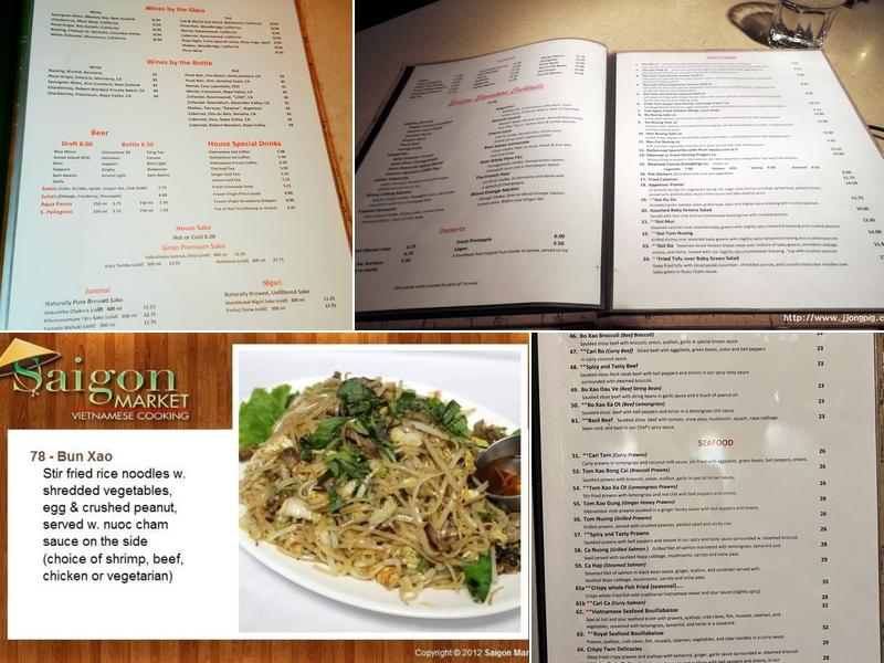 Saigon Market Menu