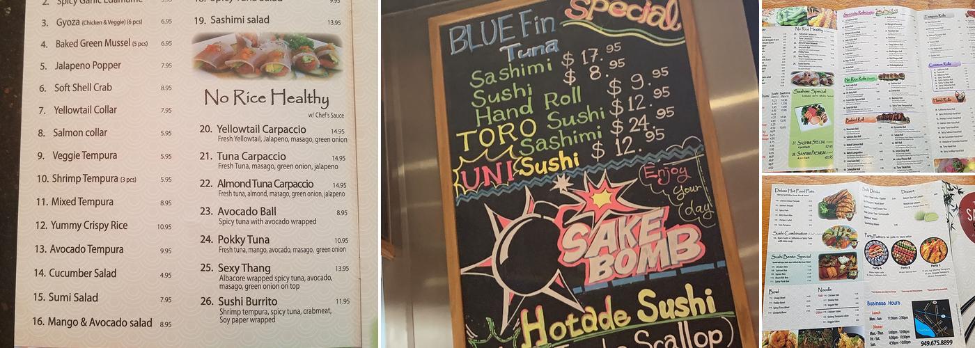 Sakae Sushi Menu