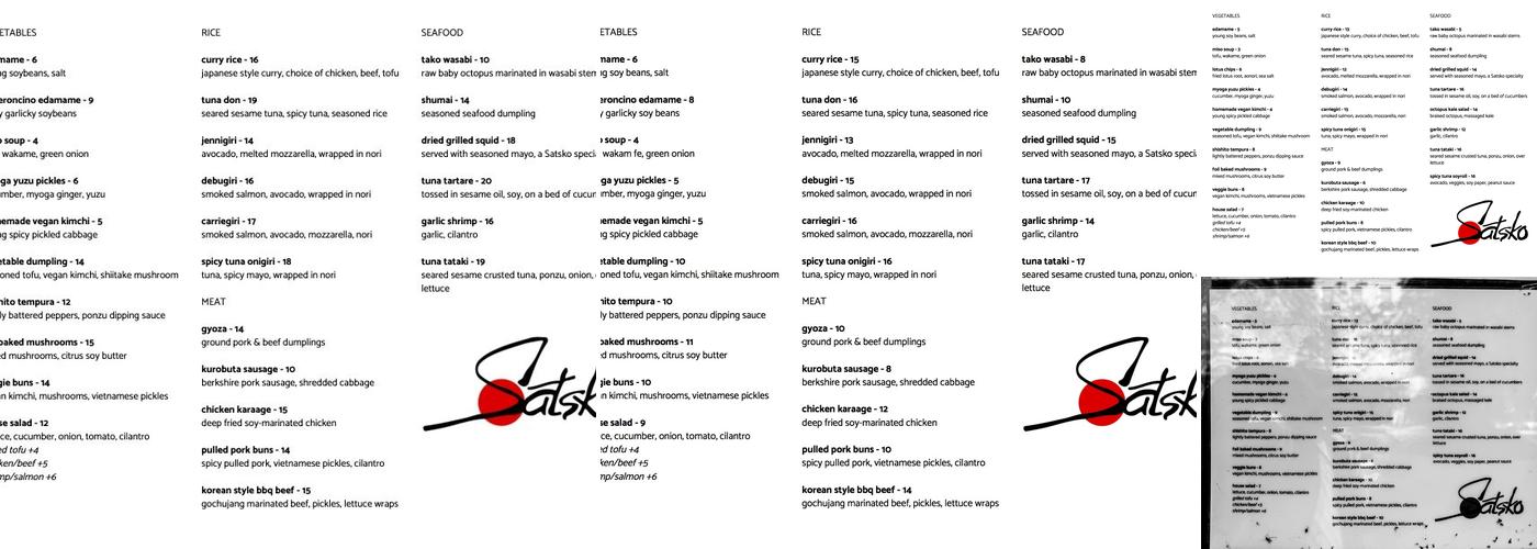 Sake Bar Satsko Menu