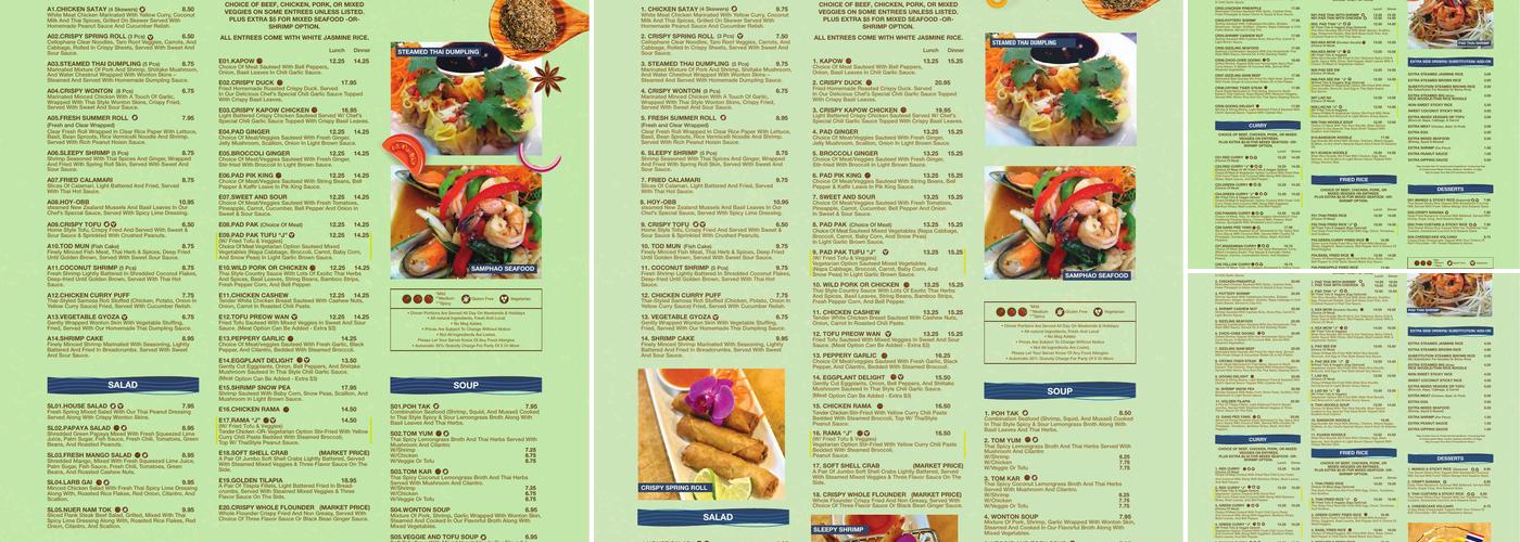 Sam Phao Thai Cuisine Menu