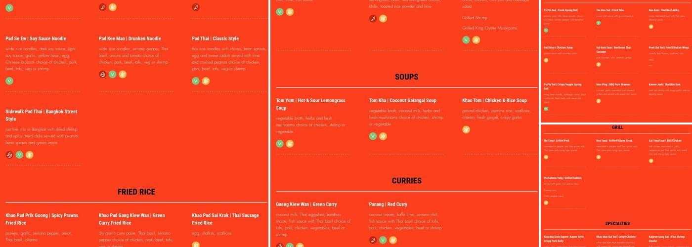 Same Same Thai Menu