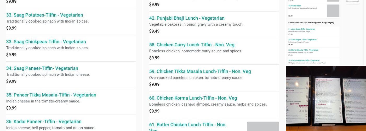 Samossa Bites Menu