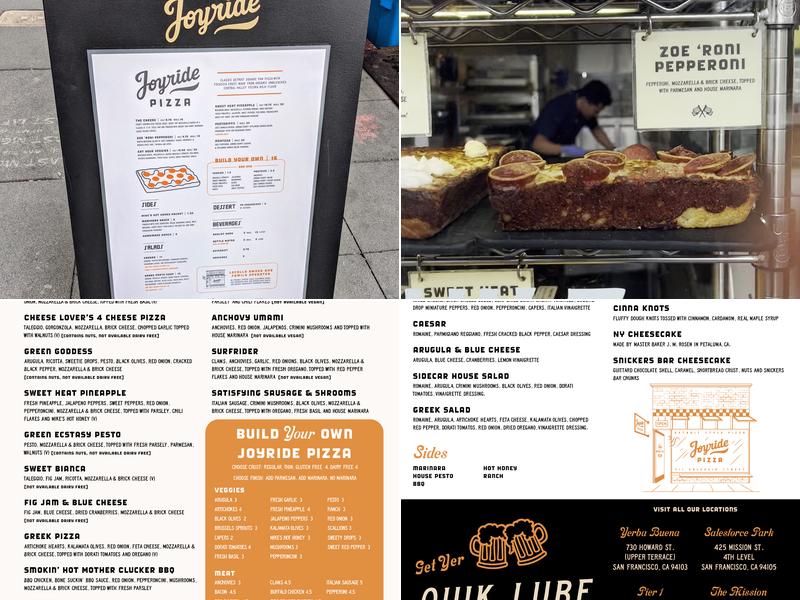 Joyride Pizza, Mission District Menu