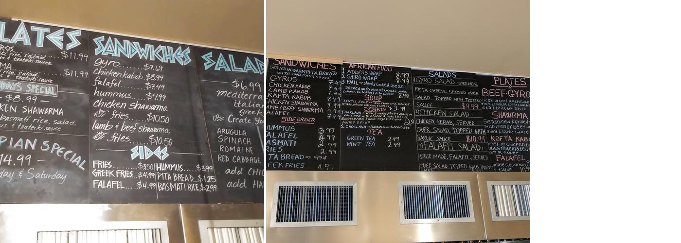 Sam's Mediterranean Cuisine Menu