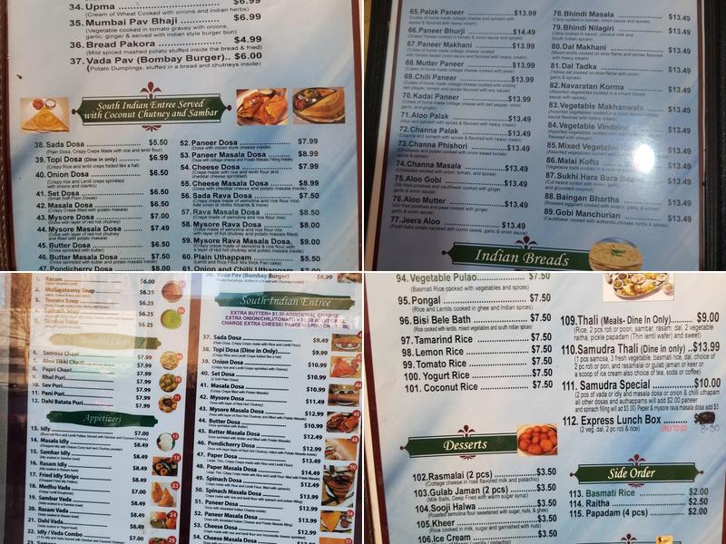 Samudra Menu