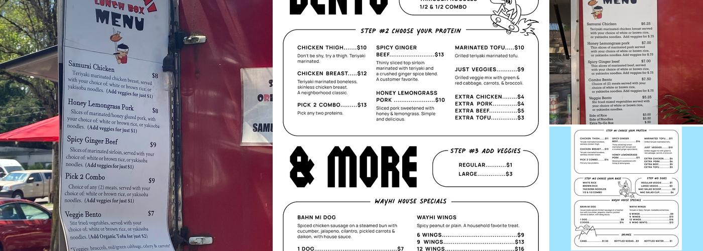 Wayhi Bento & More Menu