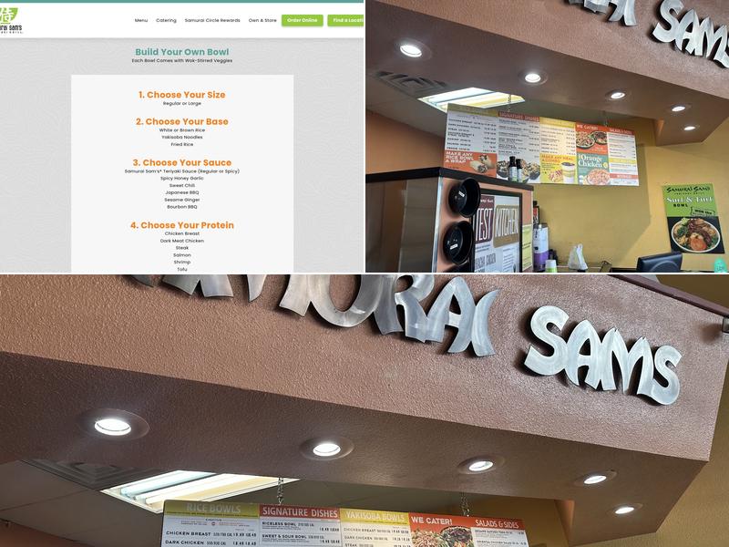 Samurai Sam's Menu