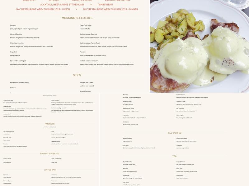 Sant Ambroeus West Village Menu