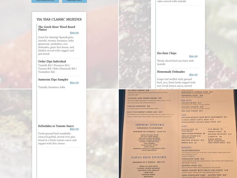 Santorini by Georgios Menu