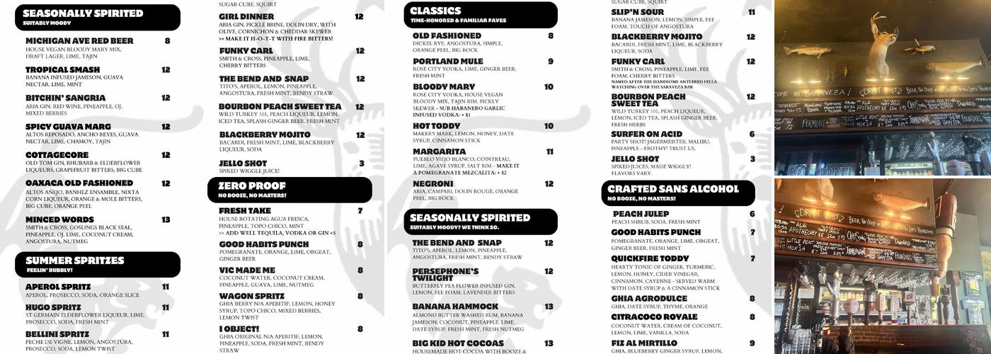 Saraveza Menu