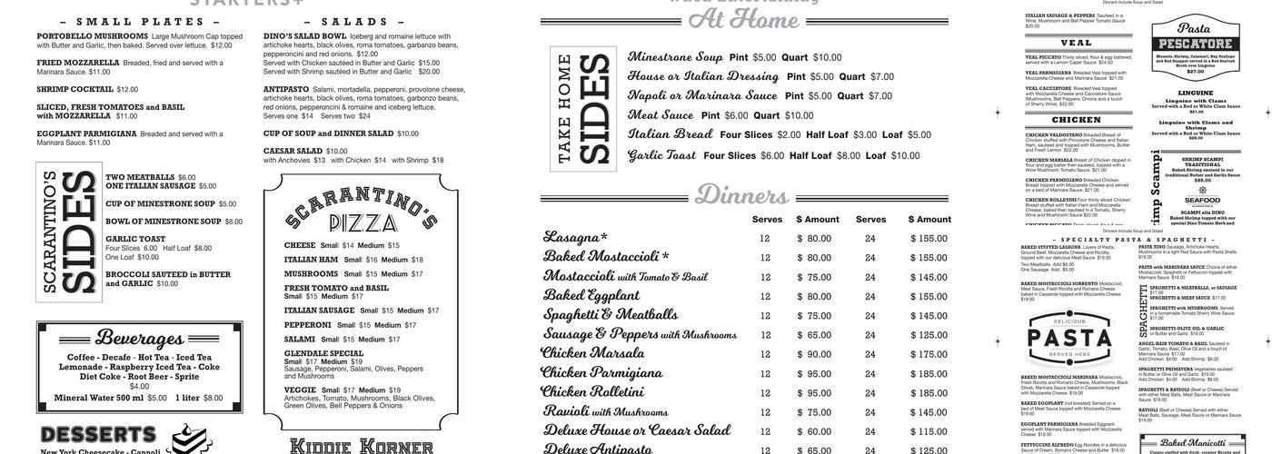 Scarantino's Italian Inn Menu