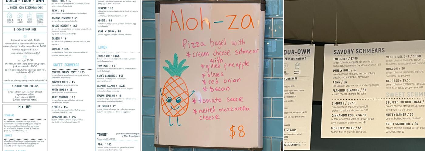 Schmear It Menu