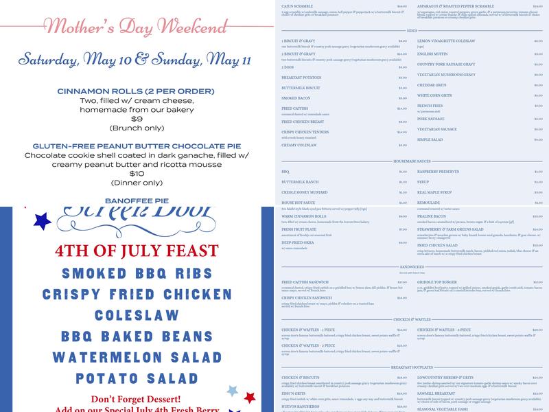 Screen Door Eastside Menu