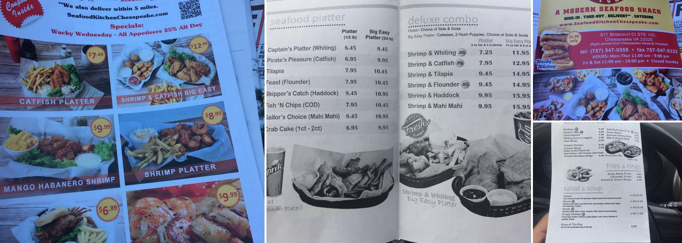 Seafood Kitchen Menu