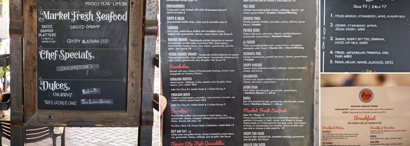 Seis Kitchen Menu
