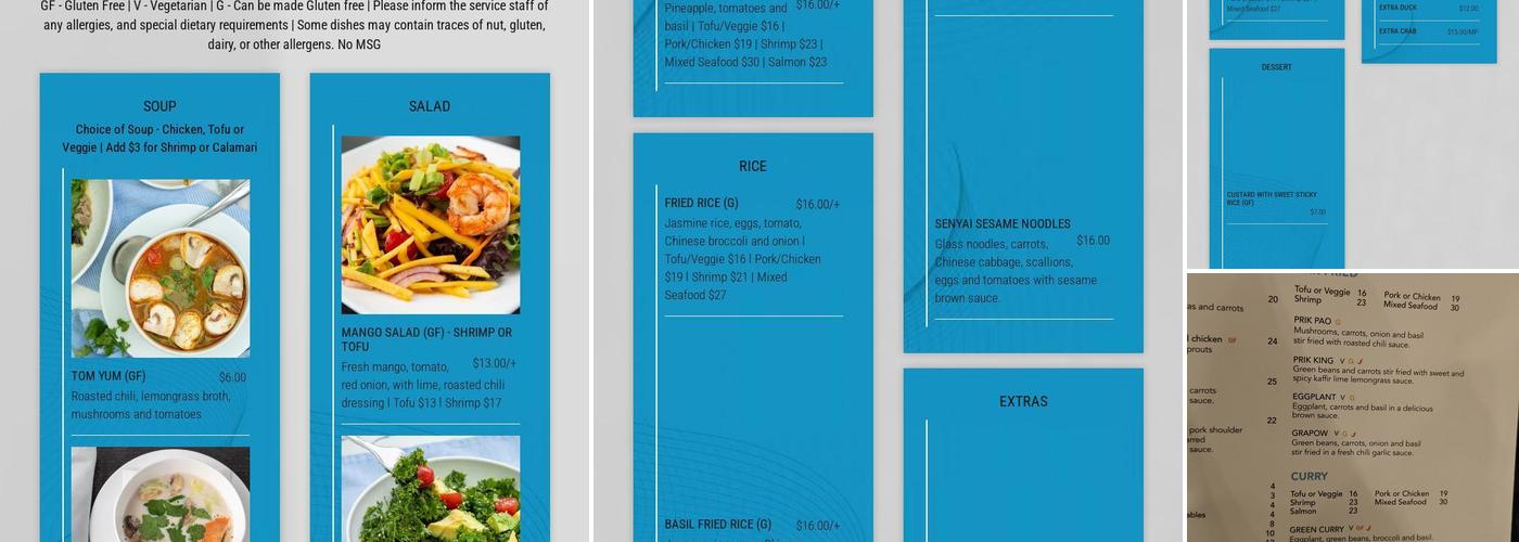 Senyai Thai Kitchen Menu