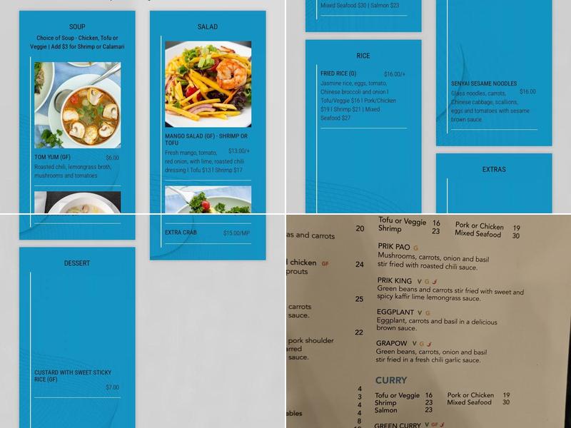 Senyai Thai Kitchen Menu