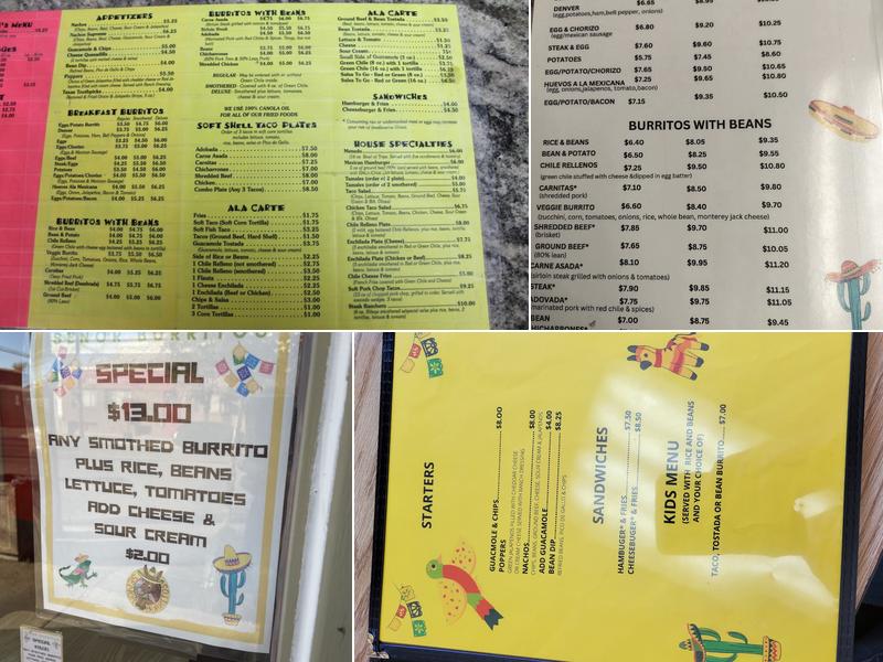 Señor Burritos Menu