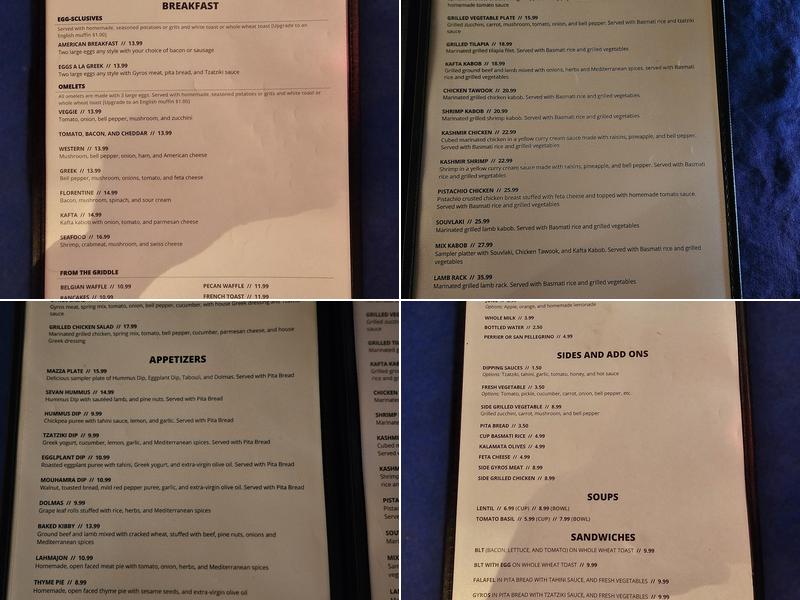 Sevan G & G Cafe Menu